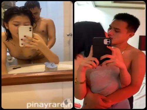 Pasangan tiktok panas mendedahkan klip seks persetubuhan antara satu sama lain di hadapan cermin